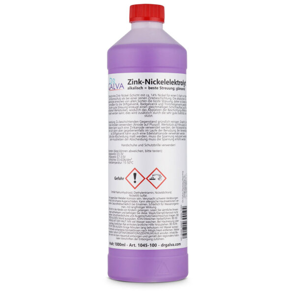 Zink-Nickelelektrolyt seidenmatt 1000ml