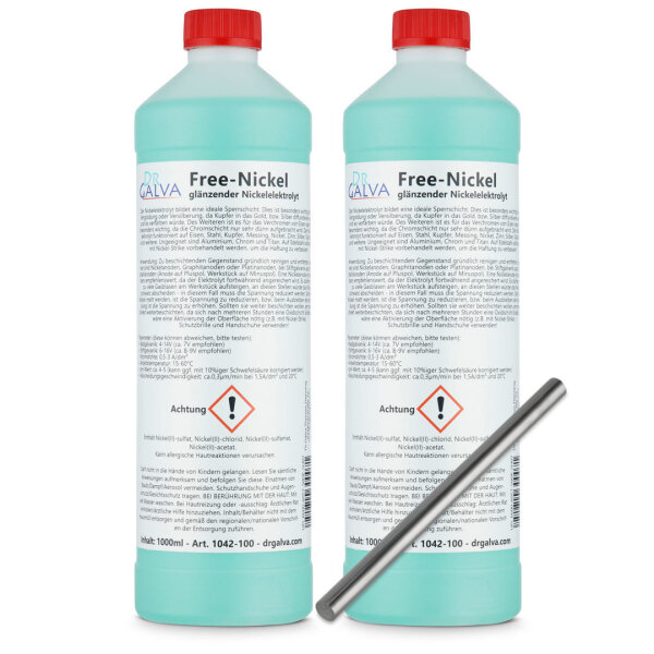 Free-Nickel 2000ml mit Stabanode 120 x 6mm