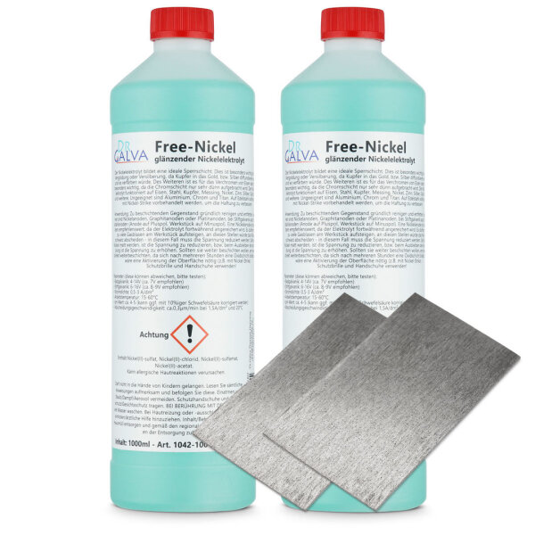 Free-Nickel 2000ml mit 2x Flachanode 100 x 60 x 0,6mm