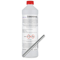 Zinkelektrolyt 1000ml mit Stabanode 120 x 6mm