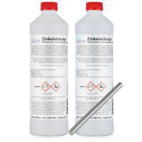 Zinkelektrolyt 2000ml mit Stabanode 120 x 6mm