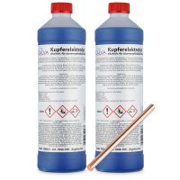 Kupferelektrolyt alkalisch 2000ml mit Stabanode 120 x 6mm