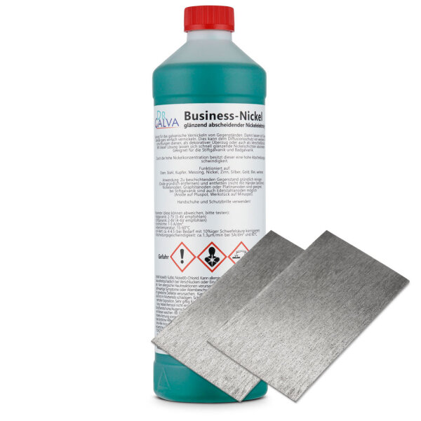 Business-Nickel 1000ml mit 2x Flachanode 100 x 60 x 0,6mm