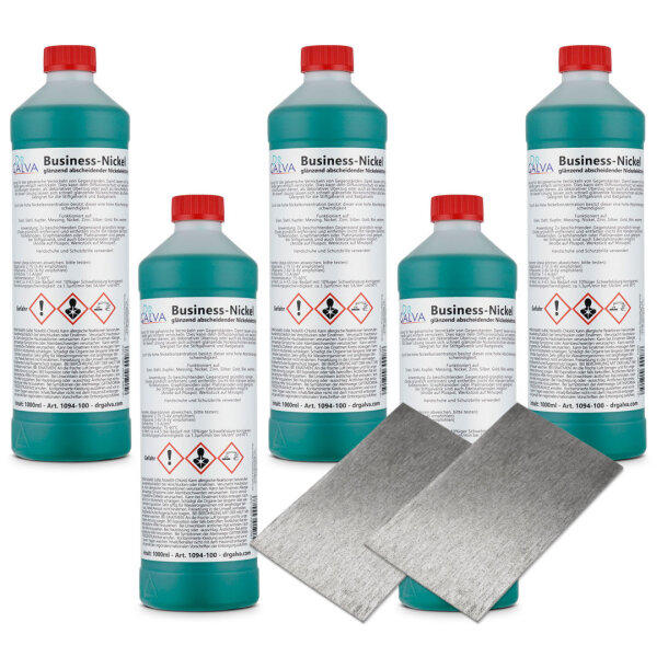 Business-Nickel 5000ml mit 2x Flachanode 100 x 60 x 0,6mm